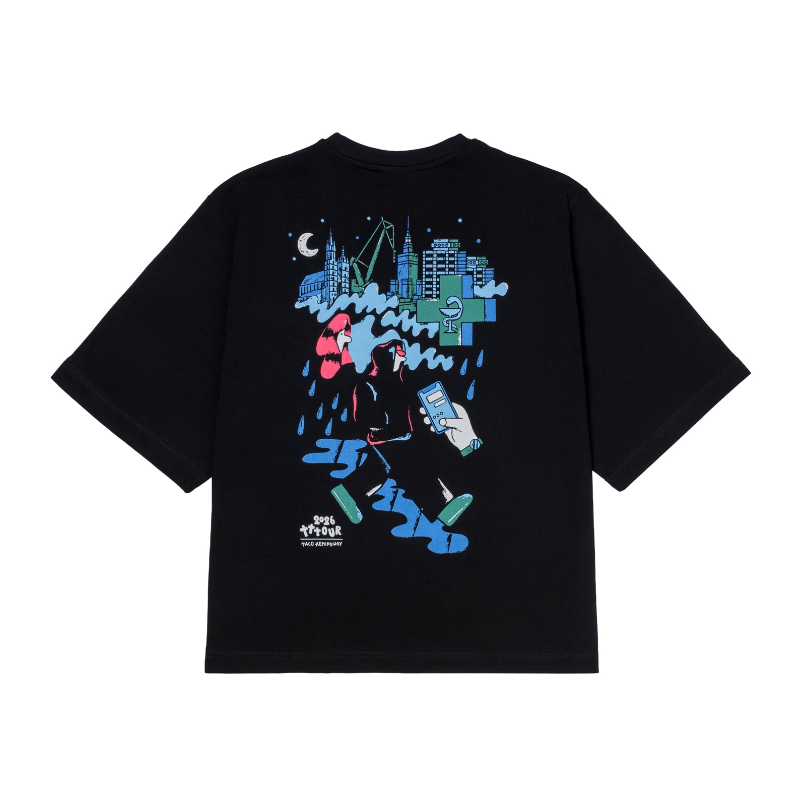 Taco Hemingway - T-shirt CZTERY MIASTA TRZY KROPKI czarny